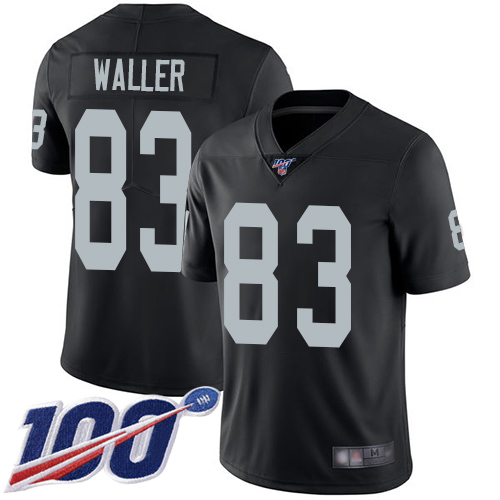 Men Oakland Raiders Limited Black Darren Waller Home Jersey NFL Football #83 100th Season Vapor Jersey->oakland raiders->NFL Jersey